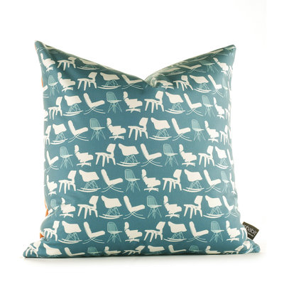 Inhabit Modern Classics Pillow in Rust and Cornflower