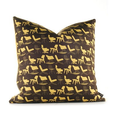 Inhabit Modern Classics Pillow in Sunflower and Chocolate