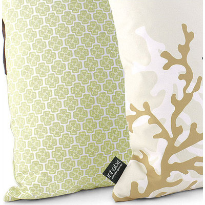 Inhabit Coral Throw Pillow in Moss