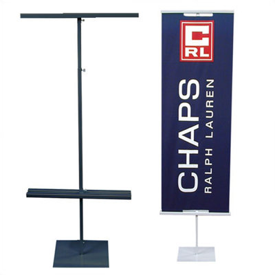 Pinquist Tool & Die 48" - 90" Vertical Adjustable Double-Sided Banner Stand