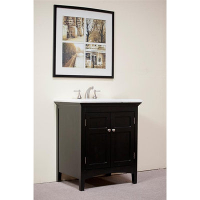 Legion Furniture 30" Woodbridge Sink Vanity in Distressed Dark Espresso
