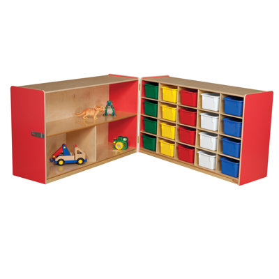 Wood Designs Half and Half Storage Unit with 20 Assorted Trays