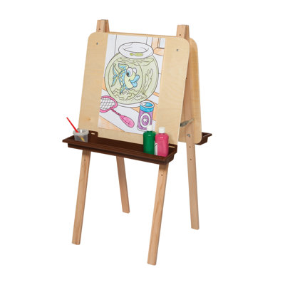 Wood Designs Natural Environment Double Adjustable Easel with Brown Tray