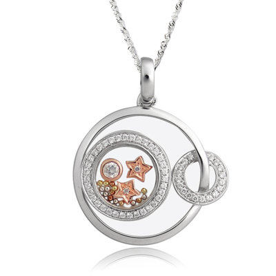 Sterling Silver Cubic Zirconia and Crystal Star Necklace