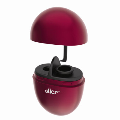 Slice Slanted-Tip Red Tweezers and Cosmetic Sharpener