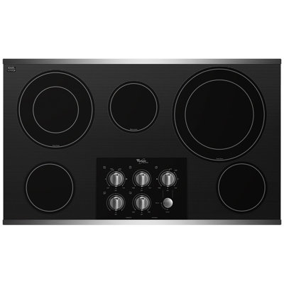 Whirlpool 36" Two Dual Radiant Elements Ceramic Glass Electric Cooktop