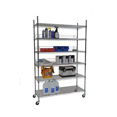 Trinity Six Tier NSF Shelving Rack in Chrome