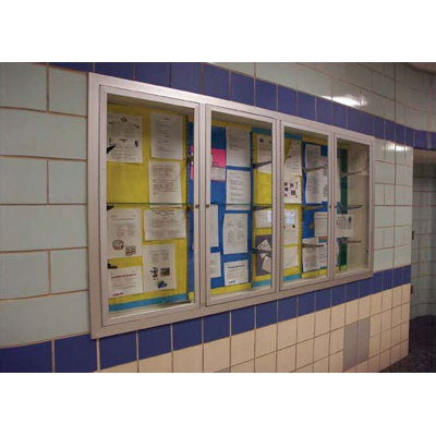 AARCO Recessed Glazed Display Boards with Hinged Doors