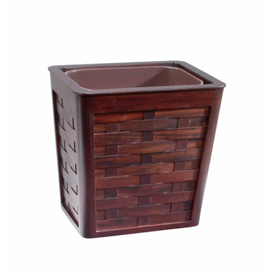 Selamat Woven Mahogany Waste Basket