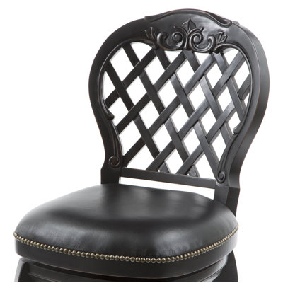 Hillsdale Furniture Braxton 26" Black Leather Swivel Counter Stool