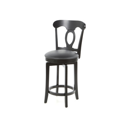 Hillsdale Furniture Corsica 24.5" Swivel Counter Stool with Vinyl Seat in Black