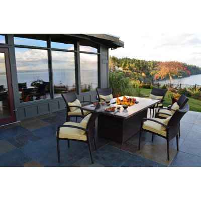 South Beach 7 Piece Fire-Dining Set
