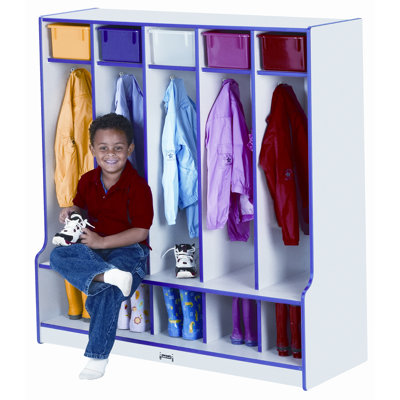 Jonti-Craft 5 Section Coat Locker with Step