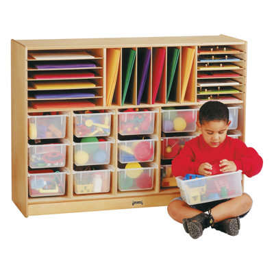 Jonti-Craft Sectional E-Z Glide Tray Mobile Unit w/ colored trays