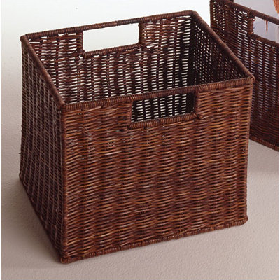 Winsome Set of 2 Espresso Small Storage Baskets