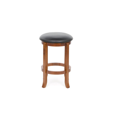 Winsome 24" Faux Leather Swivel Stool in Antique Walnut (Set of 2)