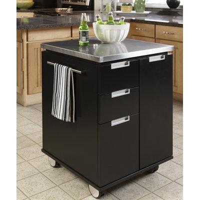 Home Styles Kitchen Cart with Stainless Steel Top
