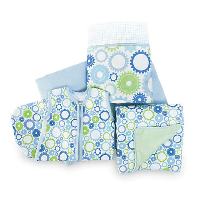 Skip Hop Moving Gears Bumper Free 4 Pieces Crib Bedding Set