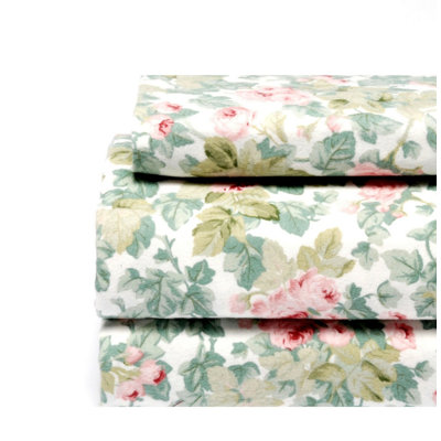 Cottage Rose Flannel Sheet Set