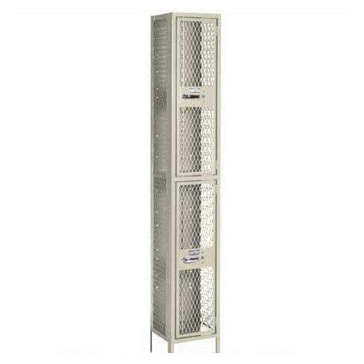 Lyon Workspace Products Expanded Metal Lockers - Double Tier - 2 Sections (Unassembled)