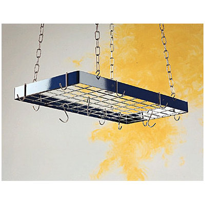 Custom Rectangle Ceiling Mount Pot Rack with Grid