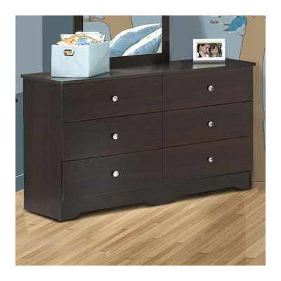Nexera Pocono 6 Drawer Double Dresser in Espresso Laminate