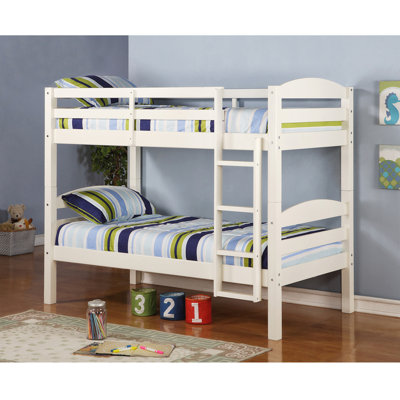 Home Loft Concept Twin over Twin Bunk Bed with Built-In Ladder