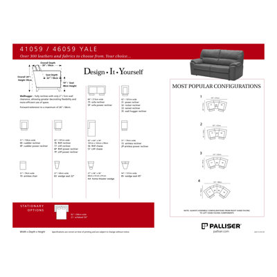 Palliser Furniture Yale 3 Seat Leather Sleeper Sofa and Recliner Set