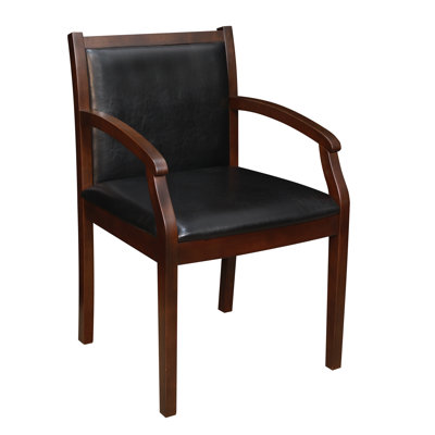 Regency Regent Wood and Leather Guest Side Chair