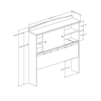 South Shore Clever Room Bookcase Headboard