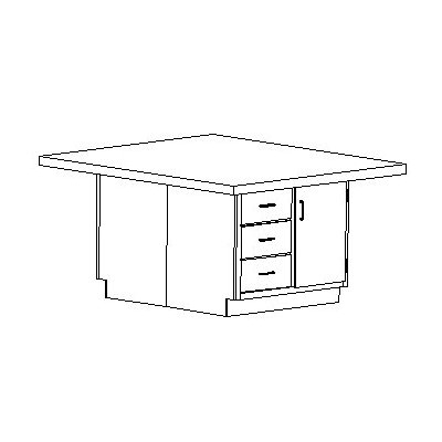Shain Four Station Wooden Workbench with Two Door Cabinet