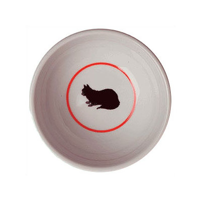 Cameo Porcelain Cat Bowl