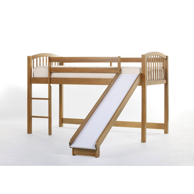 NE Kids School House Twin Princess Low Loft Bed with Slide