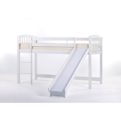 NE Kids School House Twin Princess Low Loft Bed with Slide