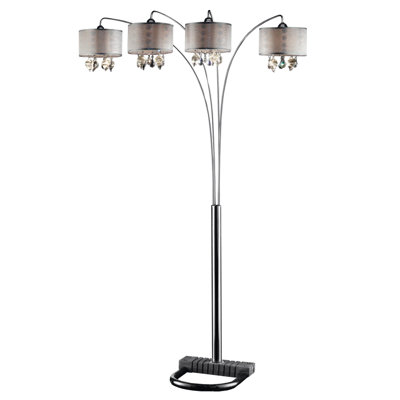 ORE Furniture Drape Crystal 4 Light Arch Lamp
