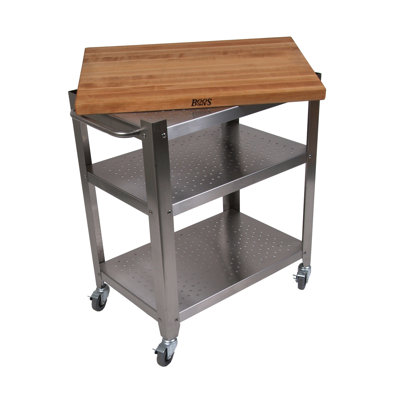 John Boos Cucina Americana Culinarte Kitchen Cart with Butcher Block Top
