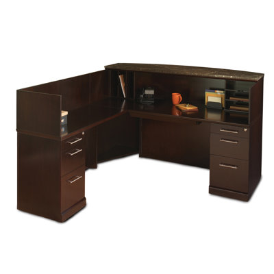Mayline Group Sorrento L-Shaped Reception Desk with Counter