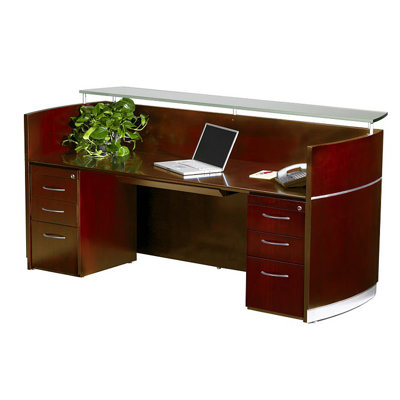 Mayline Group Napoli Reception Station with Two Pedestal
