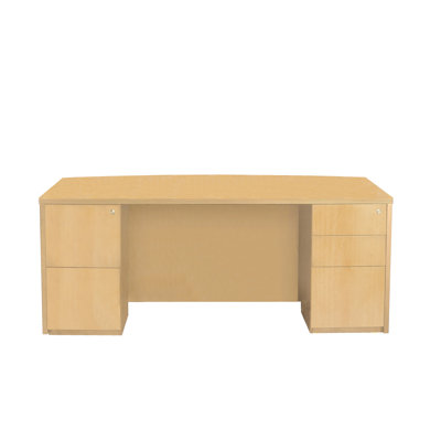 Mayline Group Luminary Double Pedestal Bow Front Desk