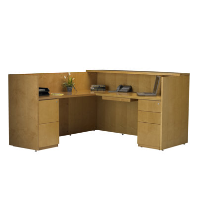 Mayline Group Luminary Reception Station with Return and File Pedestals