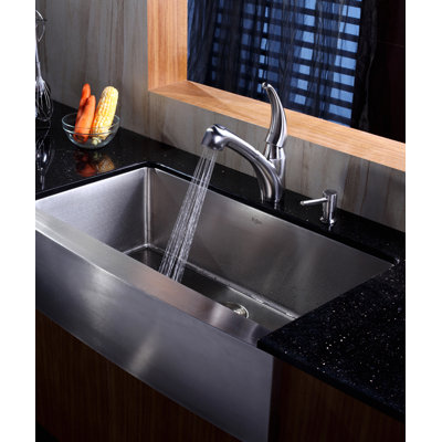 Kraus Farmhouse 36" Kitchen Sink with Faucet and Soap Dispenser