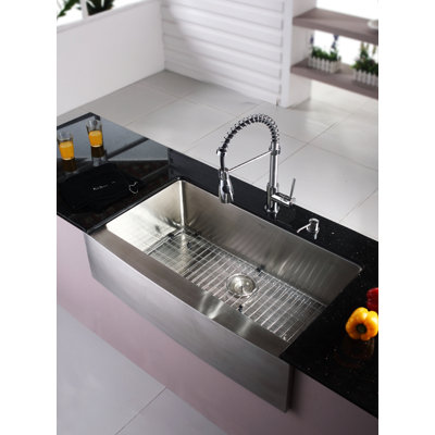 Kraus Farmhouse 30" Kitchen Sink with Faucet and Soap Dispenser