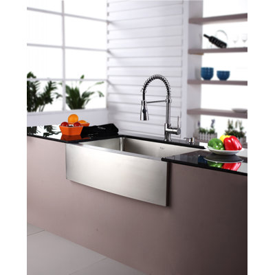 Kraus Farmhouse 30" Kitchen Sink with Faucet and Soap Dispenser