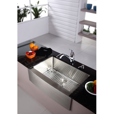 Kraus Farmhouse 30" Kitchen Sink with Faucet and Soap Dispenser