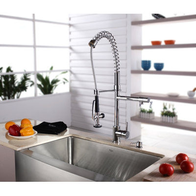 Kraus Farmhouse 33" Kitchen Sink with Faucet and Soap Dispenser