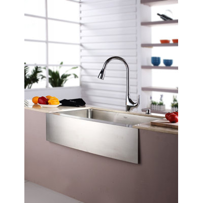 Kraus Farmhouse 33" Single Bowl Kitchen Sink with Faucet and Soap Dispenser