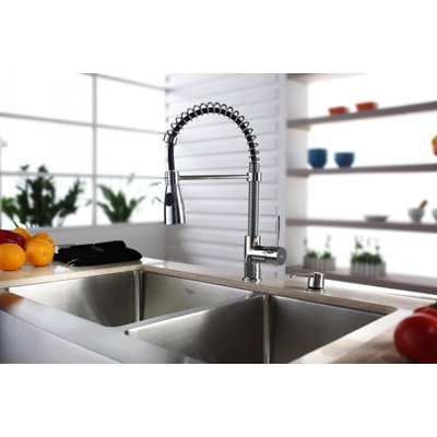 Kraus Farmhouse 33" Kitchen Sink with Faucet and Soap Dispenser