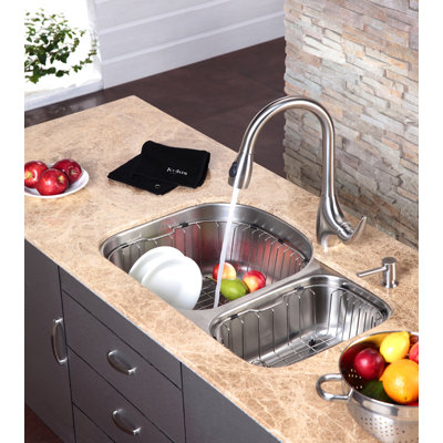 Kraus Kitchen Accessories 18" Stainless Steel Rinse Basket for Kitchen Sink in Chrome