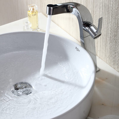 Kraus Bathroom Combos Single Hole Waterfall Typhon Faucet with Single Handle