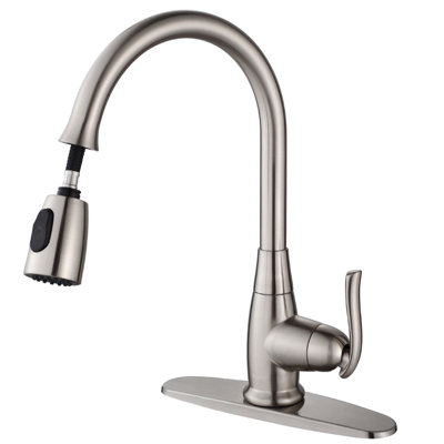 Kraus One Handle Single Hole Kitchen Faucet with Optional Soap Dispenser